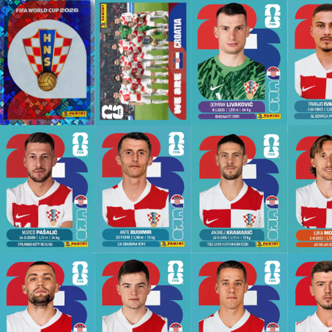Figurinhas Croácia Copa 2026 para Imprimir (PDF) | Seleção Completa 2