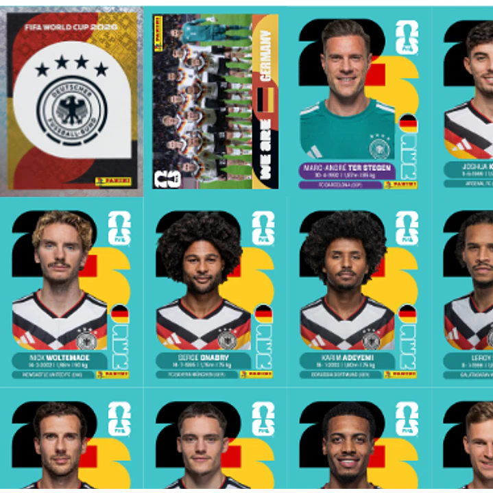 Figurinhas Alemanha Copa 2026 para Imprimir (PDF) | Seleção Completa 2
