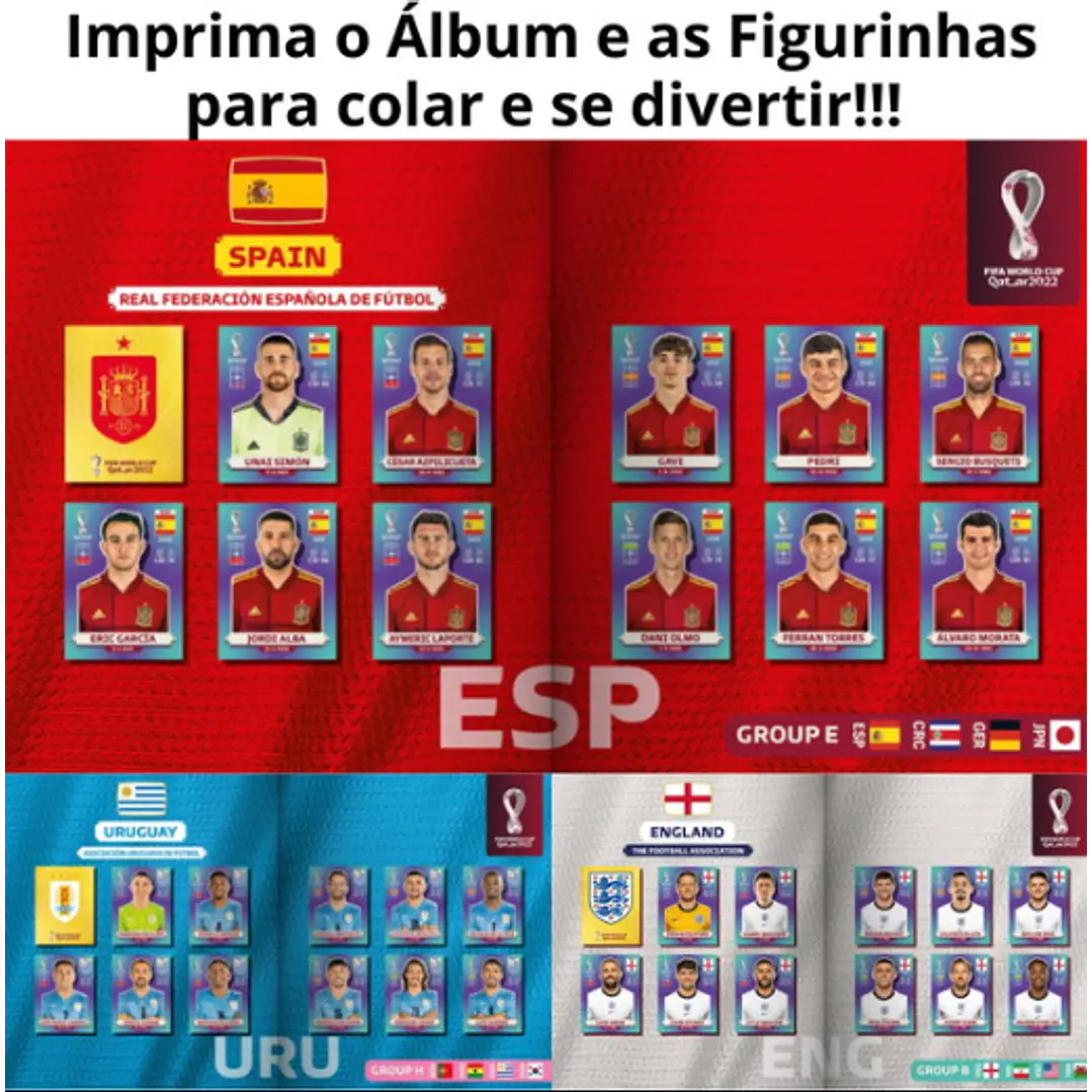 Figurinhas da Copa 2022 em PDF - Todas Figurinhas para Imprimir 5