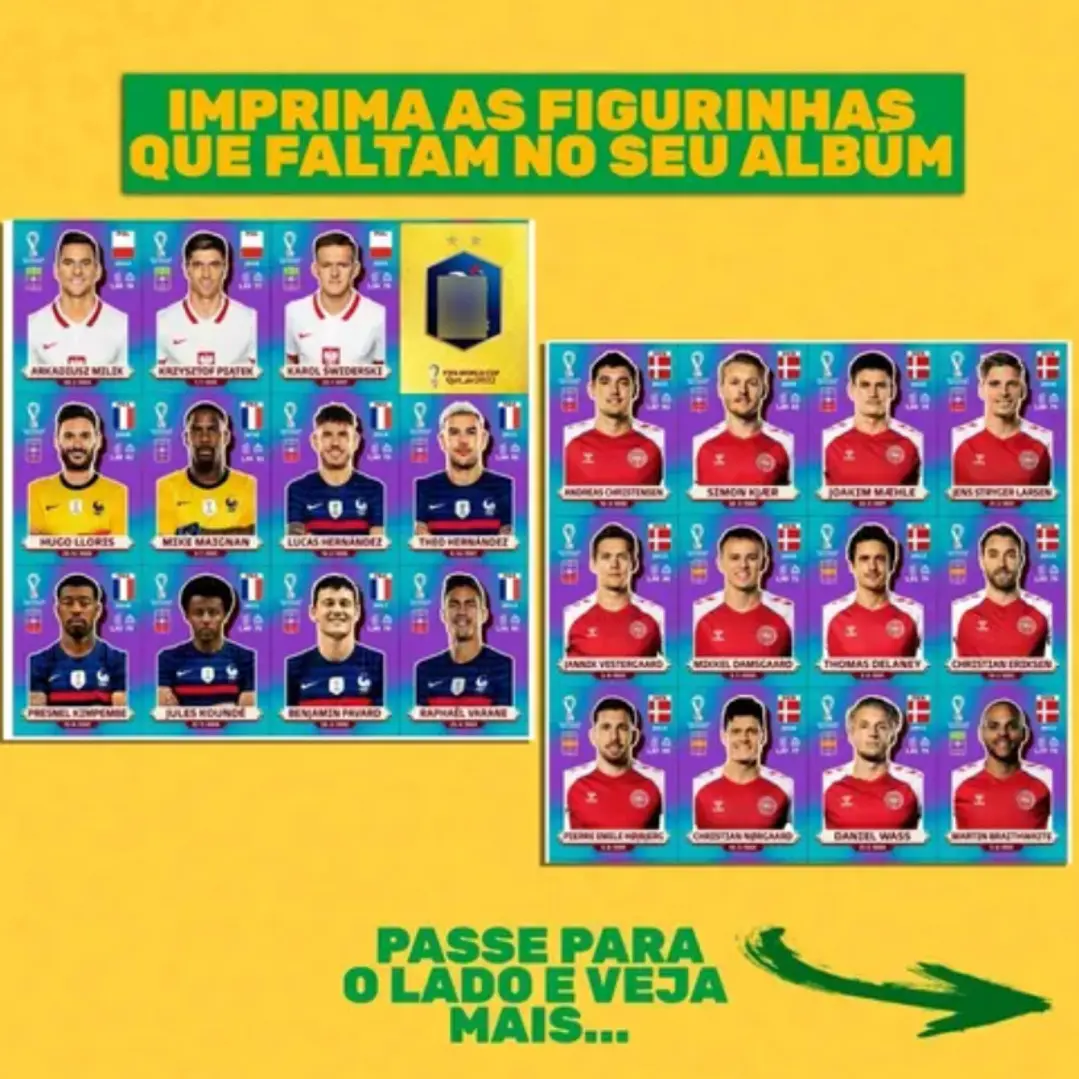 Figurinhas da Copa 2022 em PDF - Todas Figurinhas para Imprimir 12
