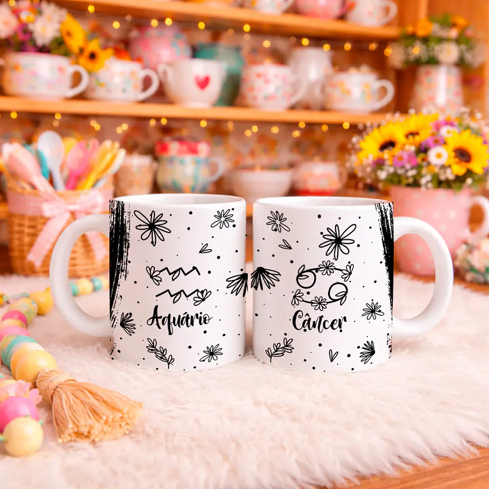 12 Artes para Caneca Signos Arquivo Editável  3