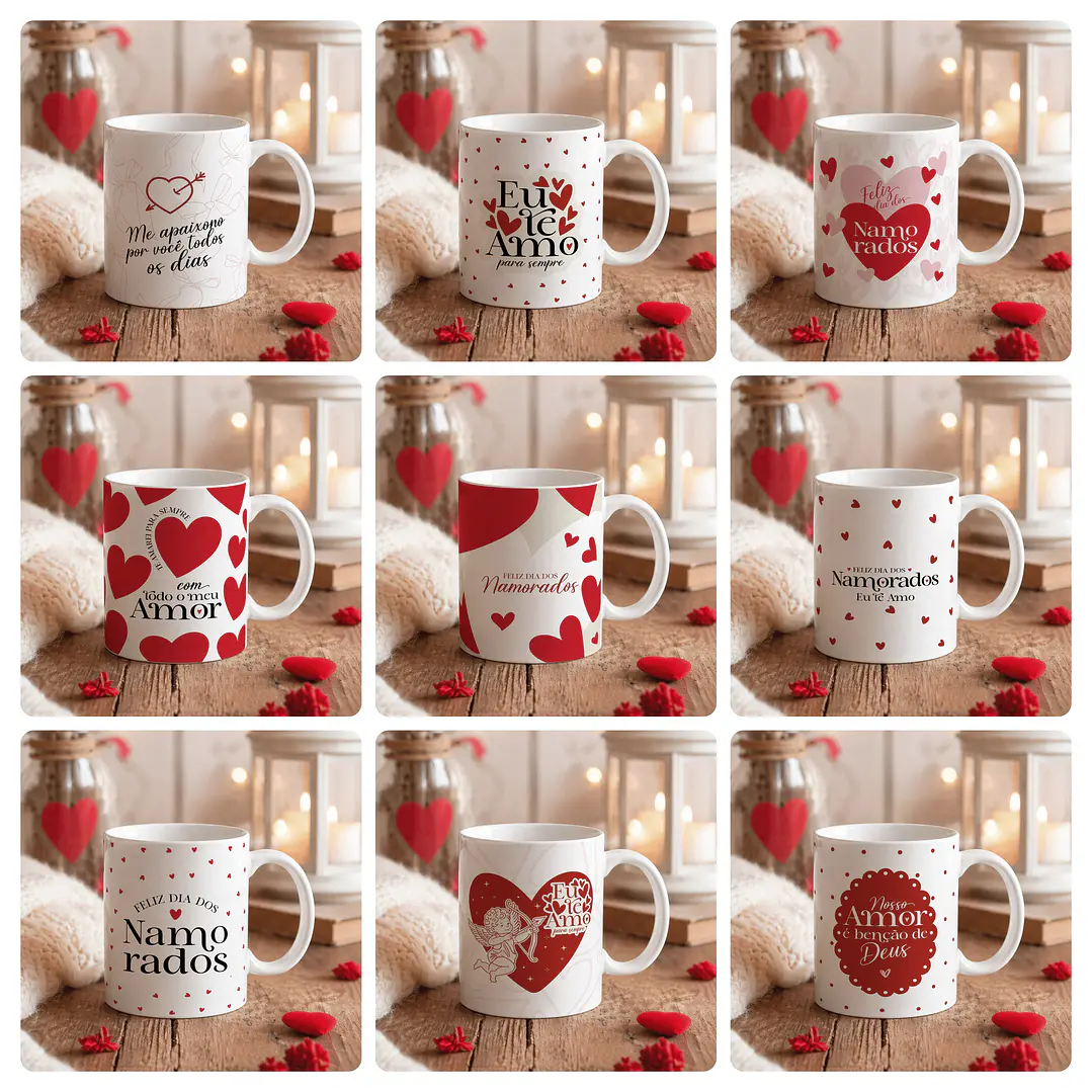 16 Artes para Caneca Dia dos Namorados Arquivo Editável 8