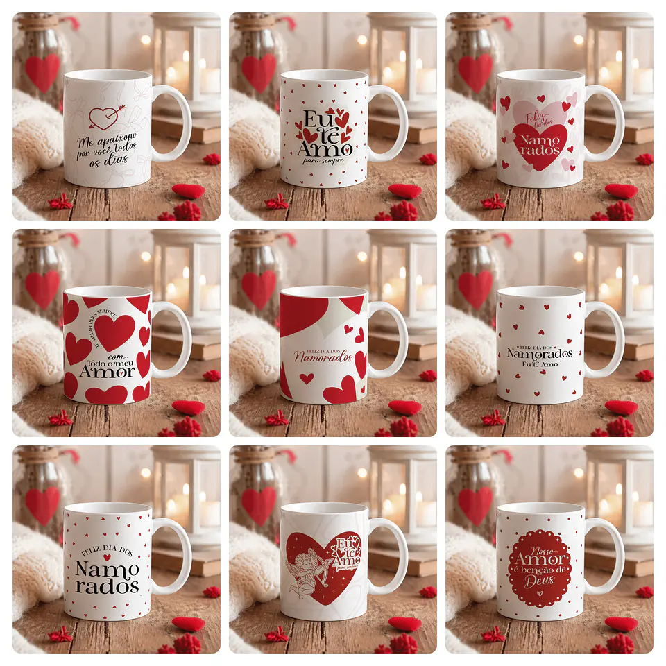 16 Artes para Caneca Dia dos Namorados Arquivo Editável 8