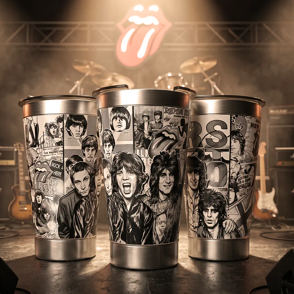 20 Artes para Copo Gravação a Laser Rockstars Vol. 1 Arquivo em Jpg  5