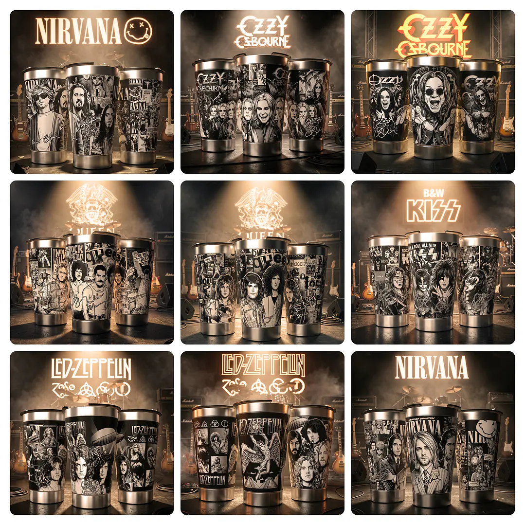 20 Artes para Copo Gravação a Laser Rockstars Vol. 1 Arquivo em Jpg  6
