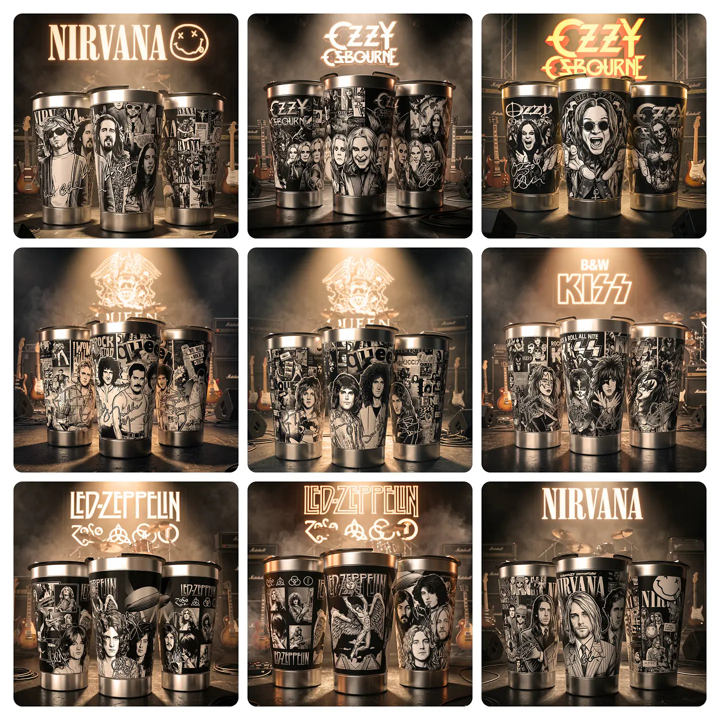 20 Artes para Copo Gravação a Laser Rockstars Vol. 1 Arquivo em Jpg  6