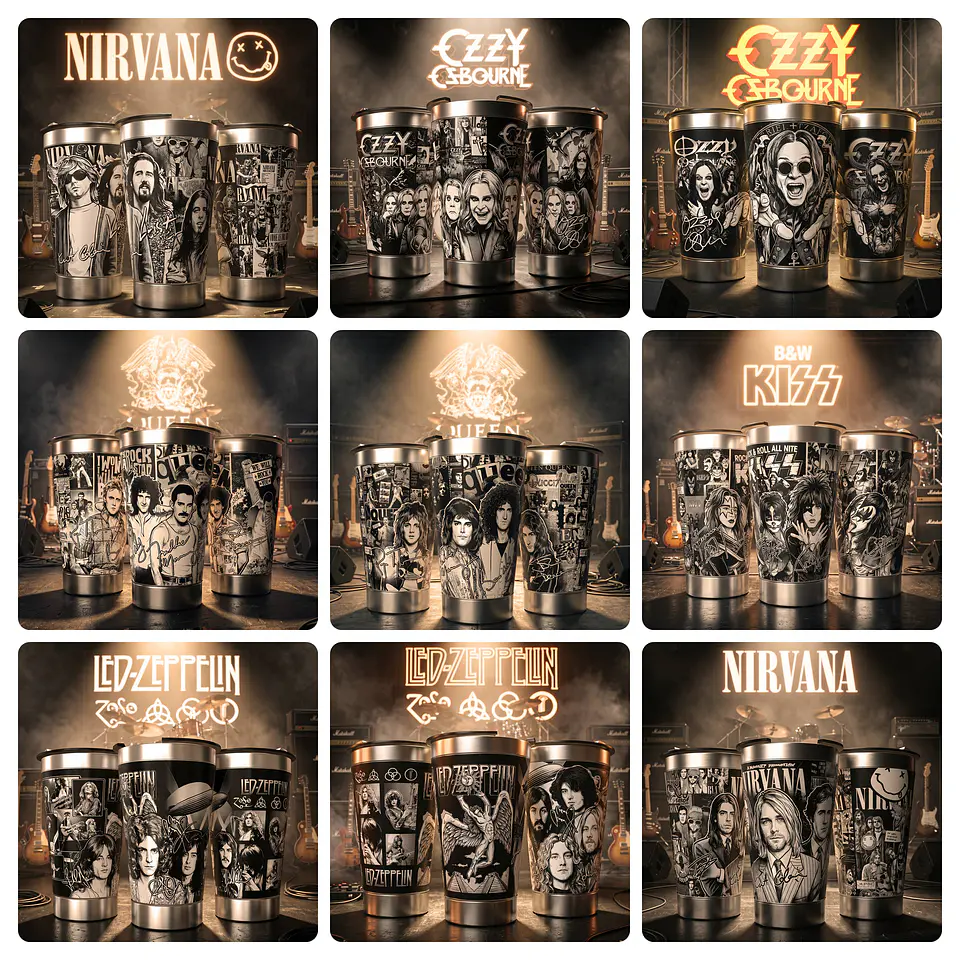 20 Artes para Copo Gravação a Laser Rockstars Vol. 1 Arquivo em Jpg  6