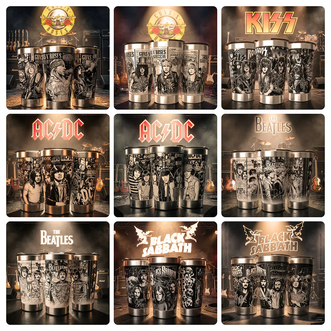 20 Artes para Copo Gravação a Laser Rockstars Vol. 1 Arquivo em Jpg  7