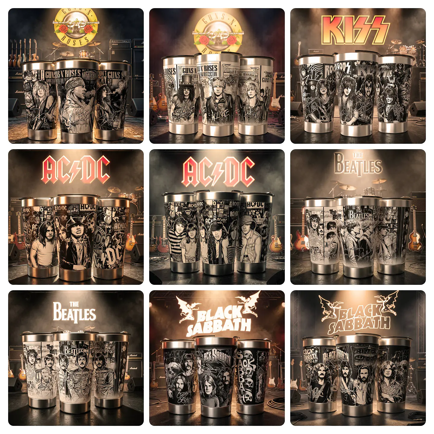20 Artes para Copo Gravação a Laser Rockstars Vol. 1 Arquivo em Jpg  7