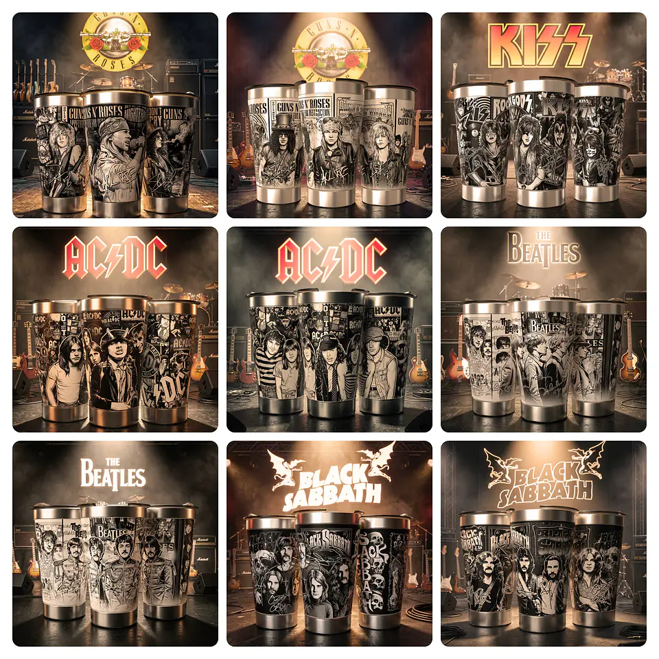 20 Artes para Copo Gravação a Laser Rockstars Vol. 1 Arquivo em Jpg  7