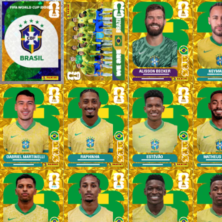 Figurinha Brasil Gold Crumple para Imprimir (PDF) | Versão Dourada Especial 4