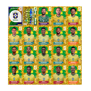 Figurinha Brasil Gold Crumple para Imprimir (PDF) | Versão Dourada Especial