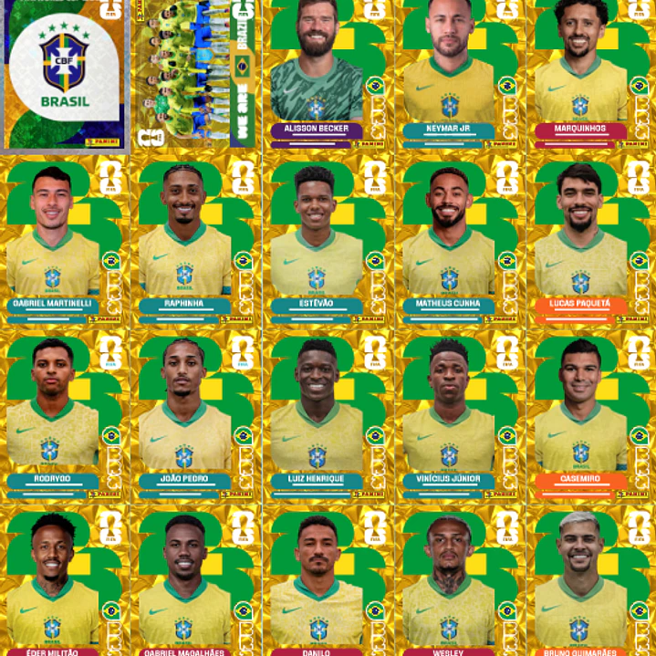 Figurinha Brasil Gold Crumple para Imprimir (PDF) | Versão Dourada Especial 3