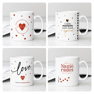 16 Artes para Canecas Dia dos Namorados Arquivo Editável 
