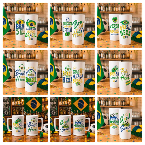 20 Artes para Camisa Copo Copa do Mundo 2026 Brasil Arquivo Editável