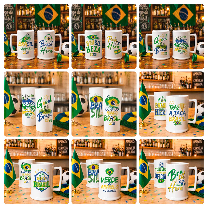 20 Artes para Camisa Copo Copa do Mundo 2026 Brasil Arquivo Editável 5