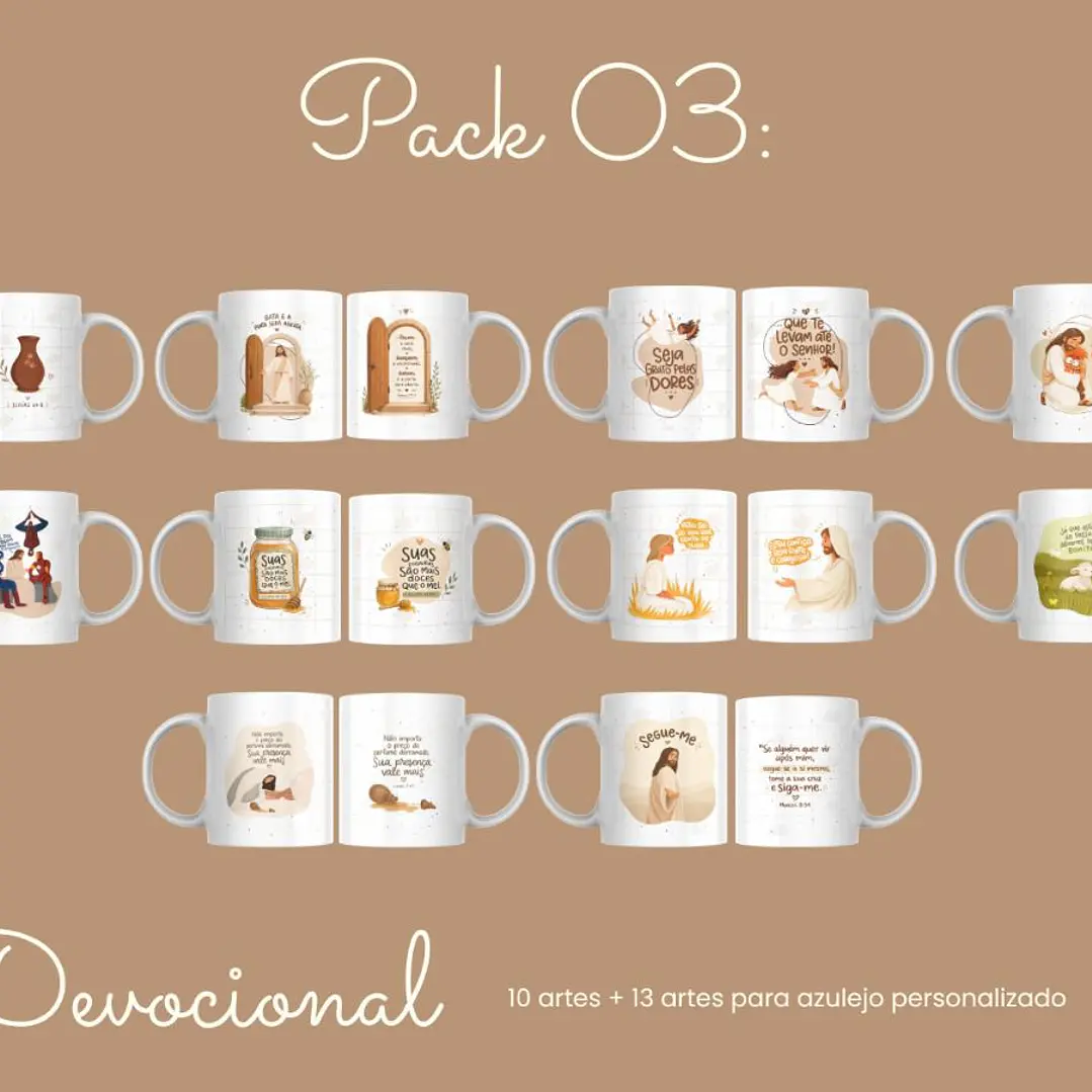 23 Artes para Caneca e Azulejo Devocional Ilustrado Arquivo Editável  10