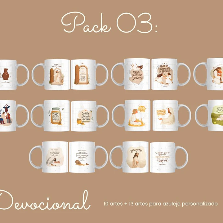 23 Artes para Caneca e Azulejo Devocional Ilustrado Arquivo Editável  10