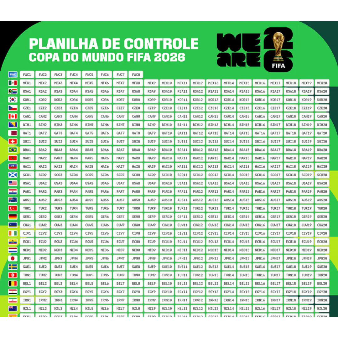 Figurinhas Copa do Mundo 2026 para Imprimir +900 Figurinhas PDF | Download Imediato 21