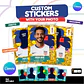Figurinha da Copa do Mundo 2026 Estados Unidos Personalizada United States USA GOLD Crumple Stickers - Editável no Canva - Miniatura 1