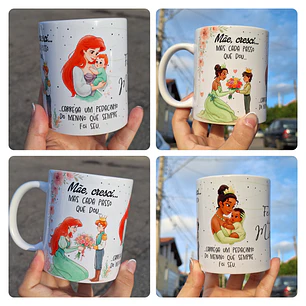 30 Artes para Caneca Mãe, Cresci... Meninos e Meninas Princesas Arquivo em Jpg 