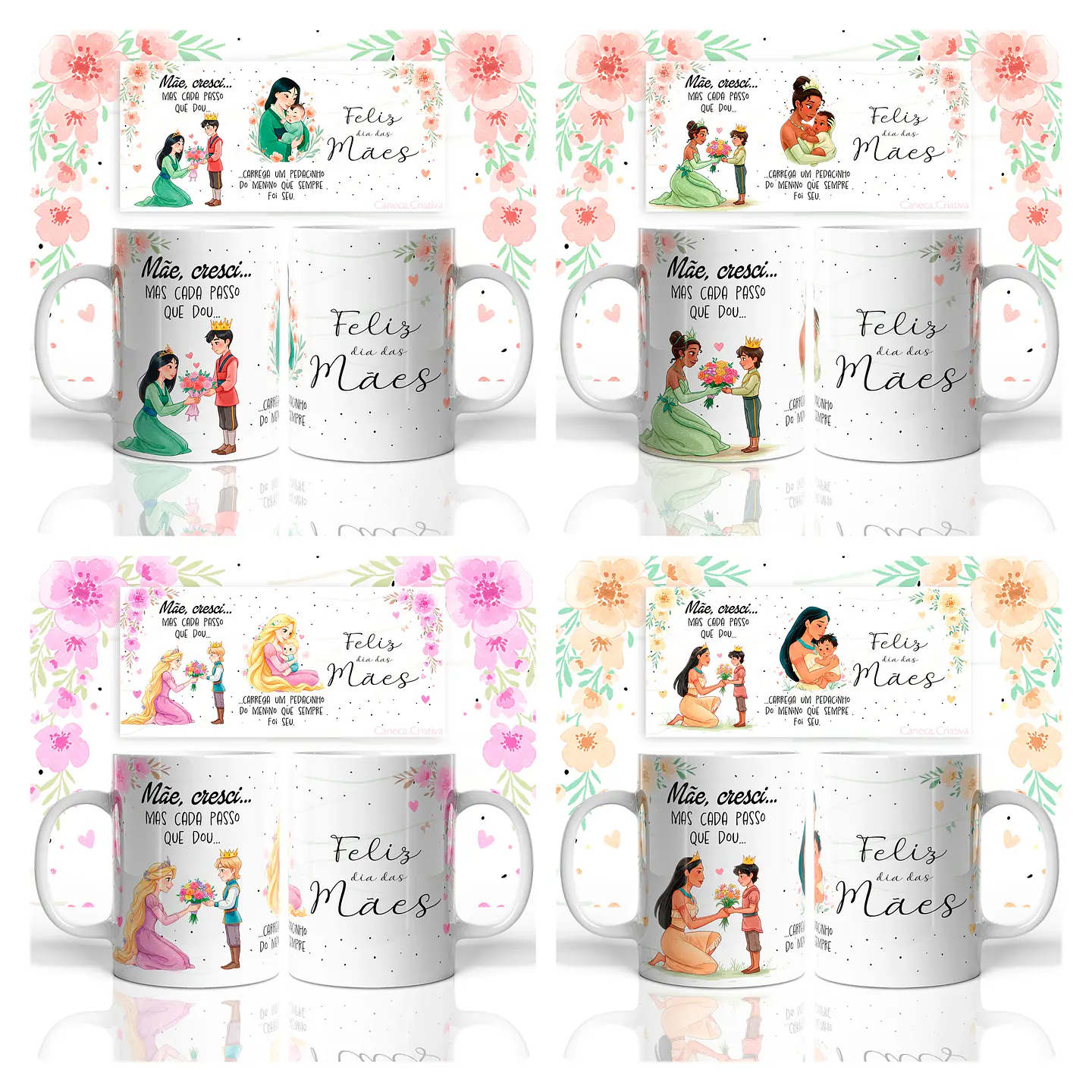 30 Artes para Caneca Mãe, Cresci... Meninos e Meninas Princesas Arquivo em Jpg  4