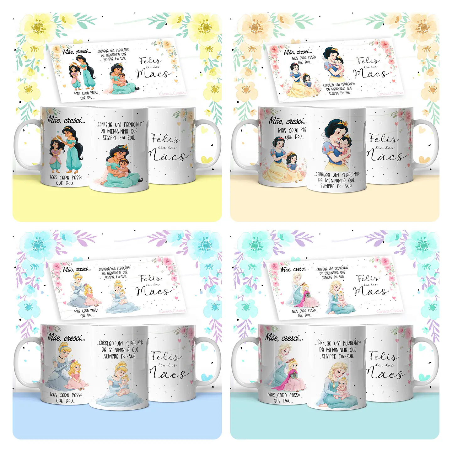 30 Artes para Caneca Mãe, Cresci... Meninos e Meninas Princesas Arquivo em Jpg  6