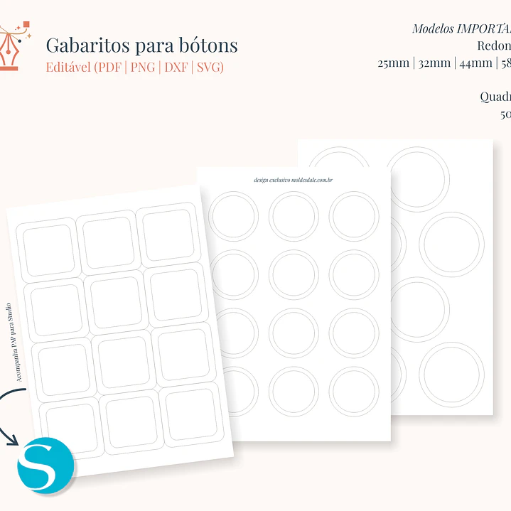 Arquivo para Gabaritos Botons Tamplates 2