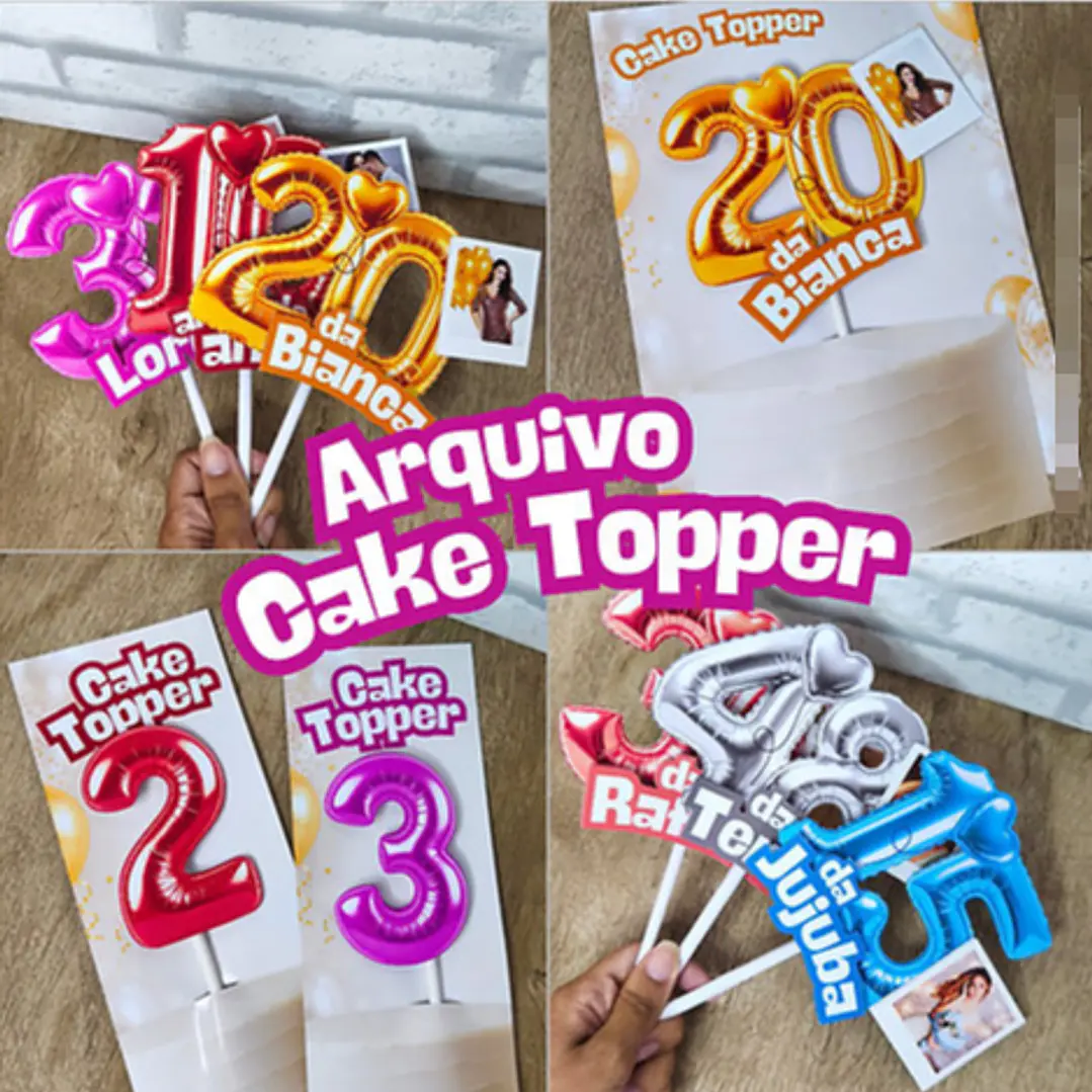 Arquivos para Topper de Bolo Cake Arquivo em Canva 1