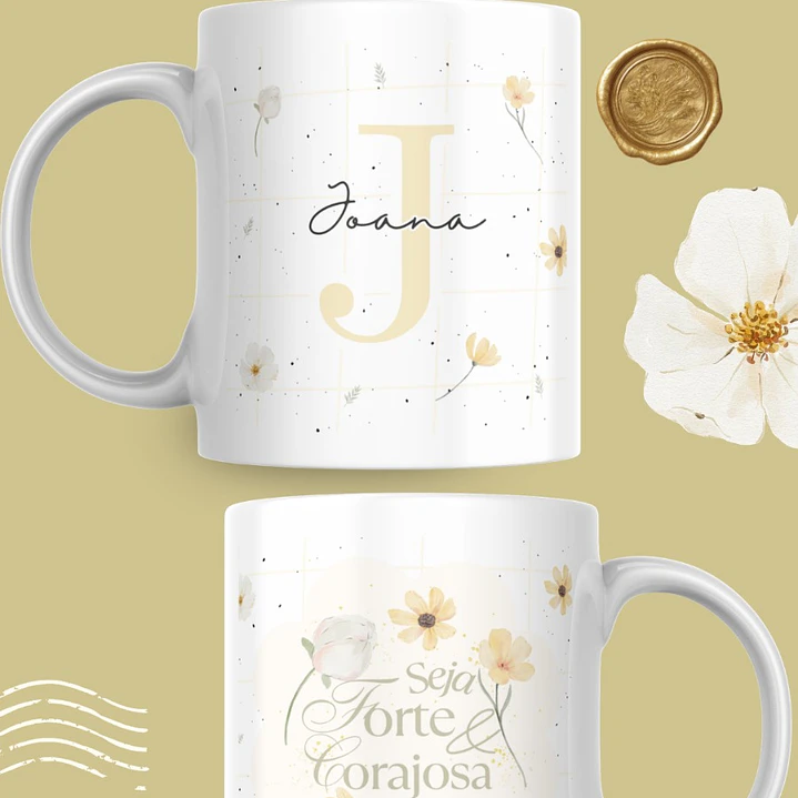 Artes para Caneca Frases Alfabeto Iniciais Arquivo Editável em Canva 6