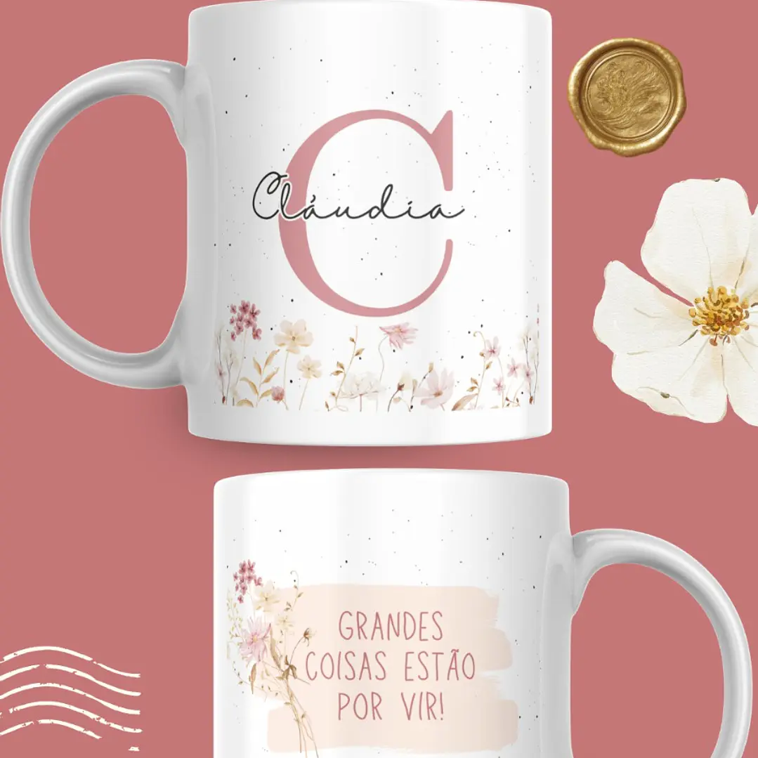 Artes para Caneca Frases Alfabeto Iniciais Arquivo Editável em Canva 9
