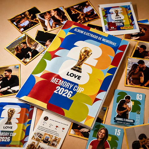 Arquivo Album Copa 2026 Casal Melhores Momentos Dia dos Namorados Editável 