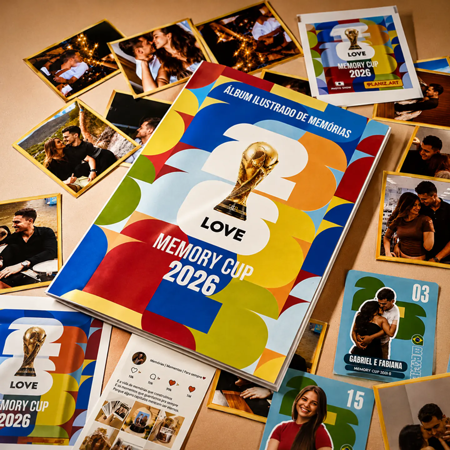 Arquivo Album Copa 2026 Casal Melhores Momentos Dia dos Namorados Editável  1