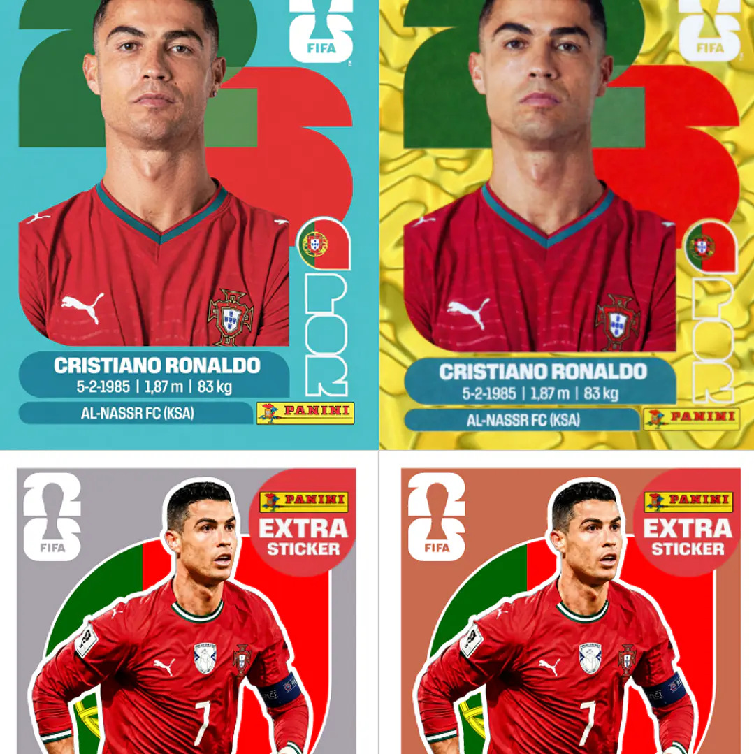 Figurinhas Cristiano Ronaldo CR7 Copa 2026 para Imprimir (PDF) | Gold Crumple + Legends + Normal 2