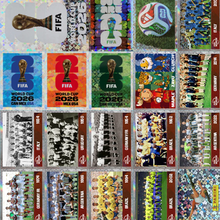 Figurinhas Holográficas FWC e Escudos das Seleções Copa 2026 para Imprimir (PDF) 1