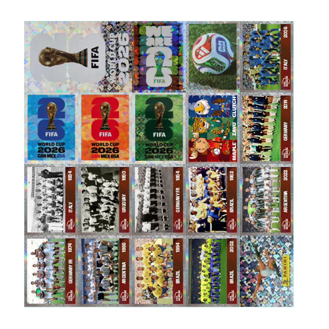 Figurinhas Holográficas FWC e Escudos das Seleções Copa 2026 para Imprimir (PDF) 2
