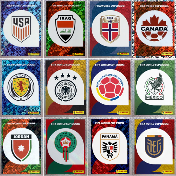 Figurinhas Holográficas FWC e Escudos das Seleções Copa 2026 para Imprimir (PDF) 4