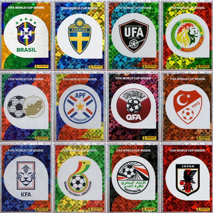 Figurinhas Holográficas FWC e Escudos das Seleções Copa 2026 para Imprimir (PDF) 5