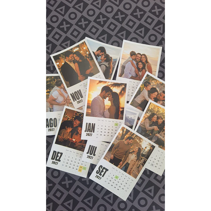 Calendário Polaroid 2027 Editável Canva PDF PNG 4