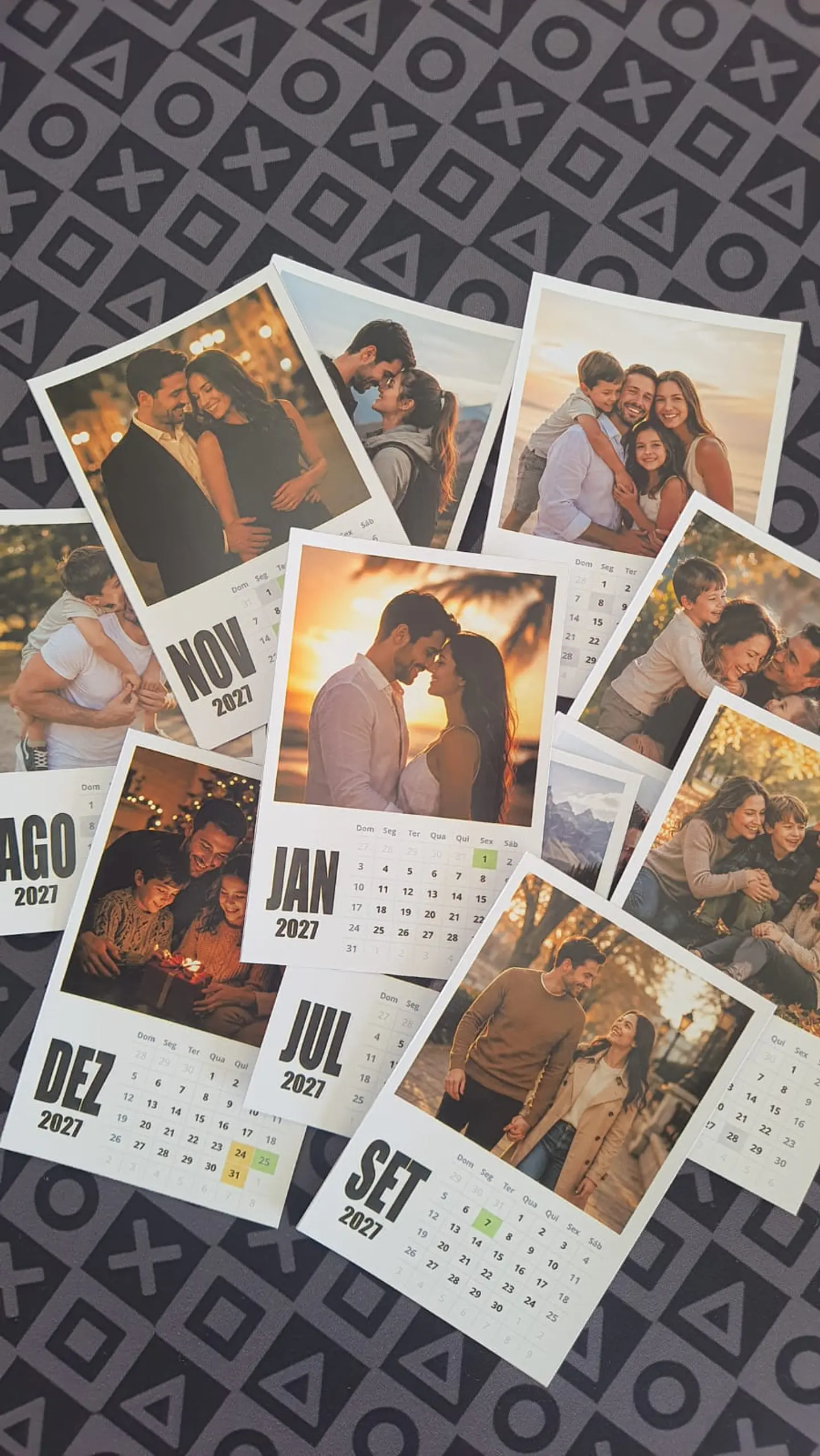 Calendário Polaroid 2027 Editável Canva PDF PNG 4