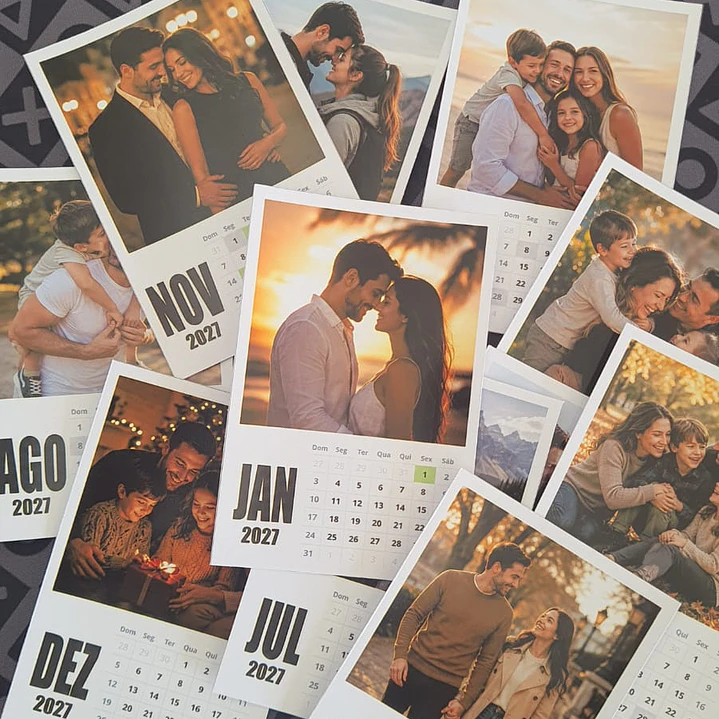 Calendário Polaroid 2027 Editável Canva PDF PNG 4