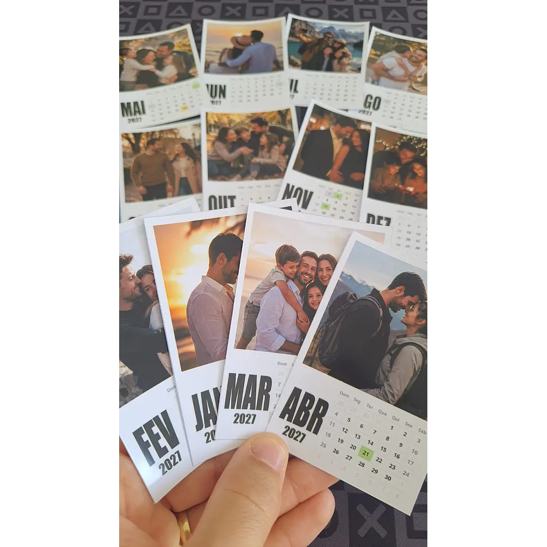 Calendário Polaroid 2027 Editável Canva PDF PNG 6