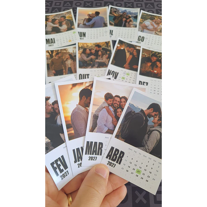 Calendário Polaroid 2027 Editável Canva PDF PNG 6