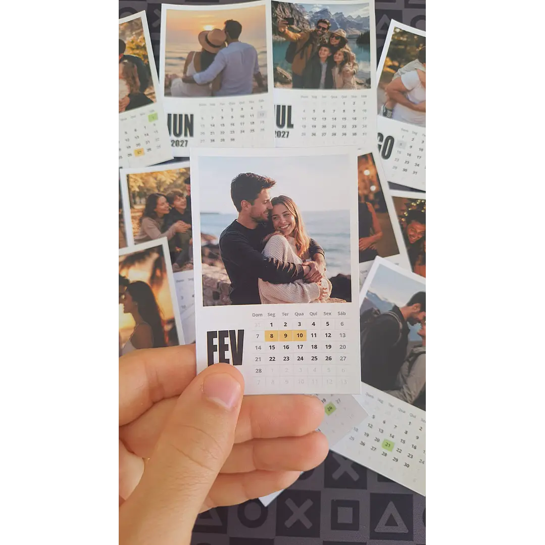 Calendário Polaroid 2027 Editável Canva PDF PNG 7