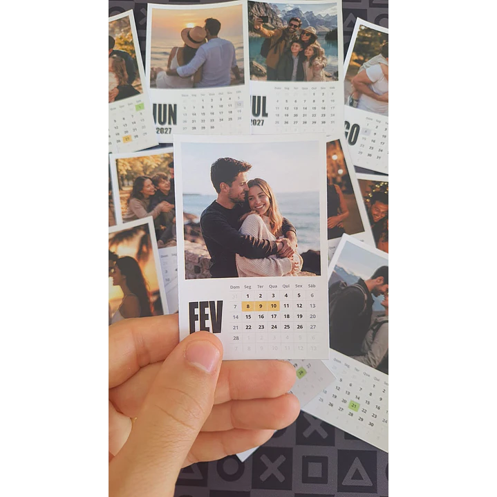 Calendário Polaroid 2027 Editável Canva PDF PNG 7