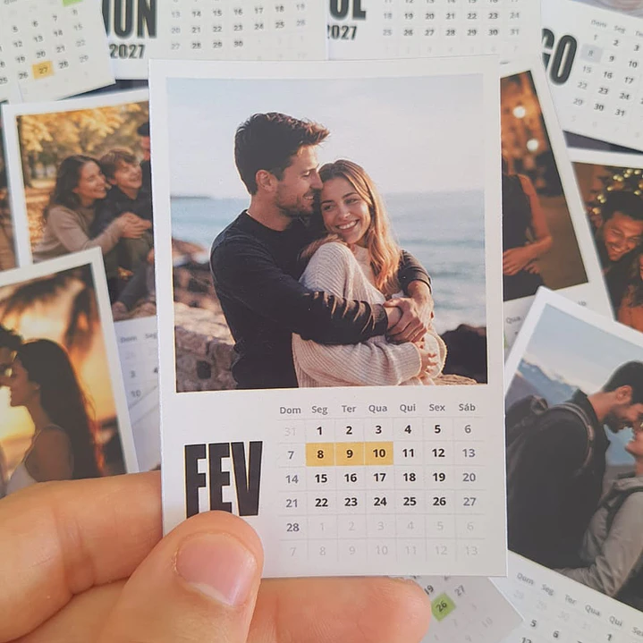 Calendário Polaroid 2027 Editável Canva PDF PNG 7