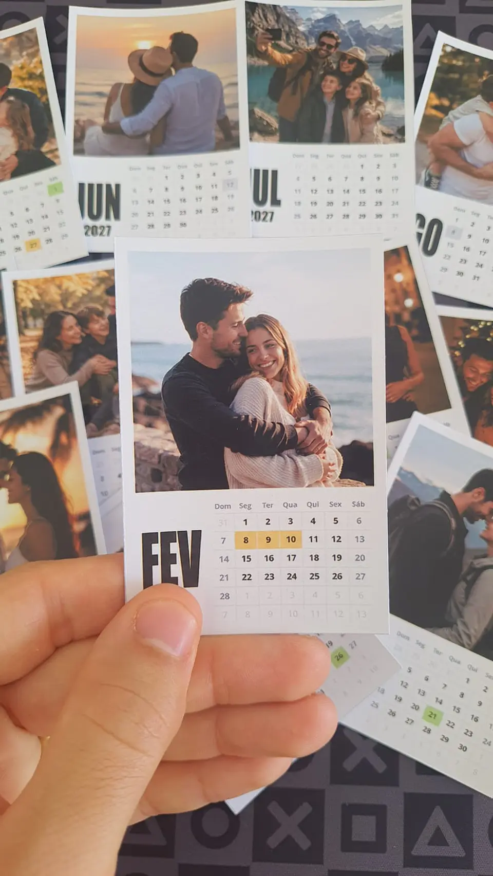 Calendário Polaroid 2027 Editável Canva PDF PNG 7