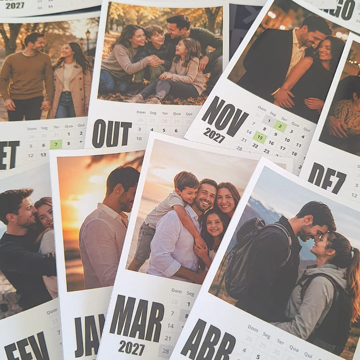 Calendário Polaroid 2027 Editável Canva PDF PNG 8