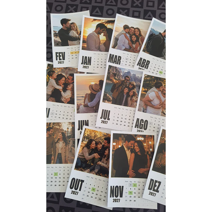Calendário Polaroid 2027 Editável Canva PDF PNG 9