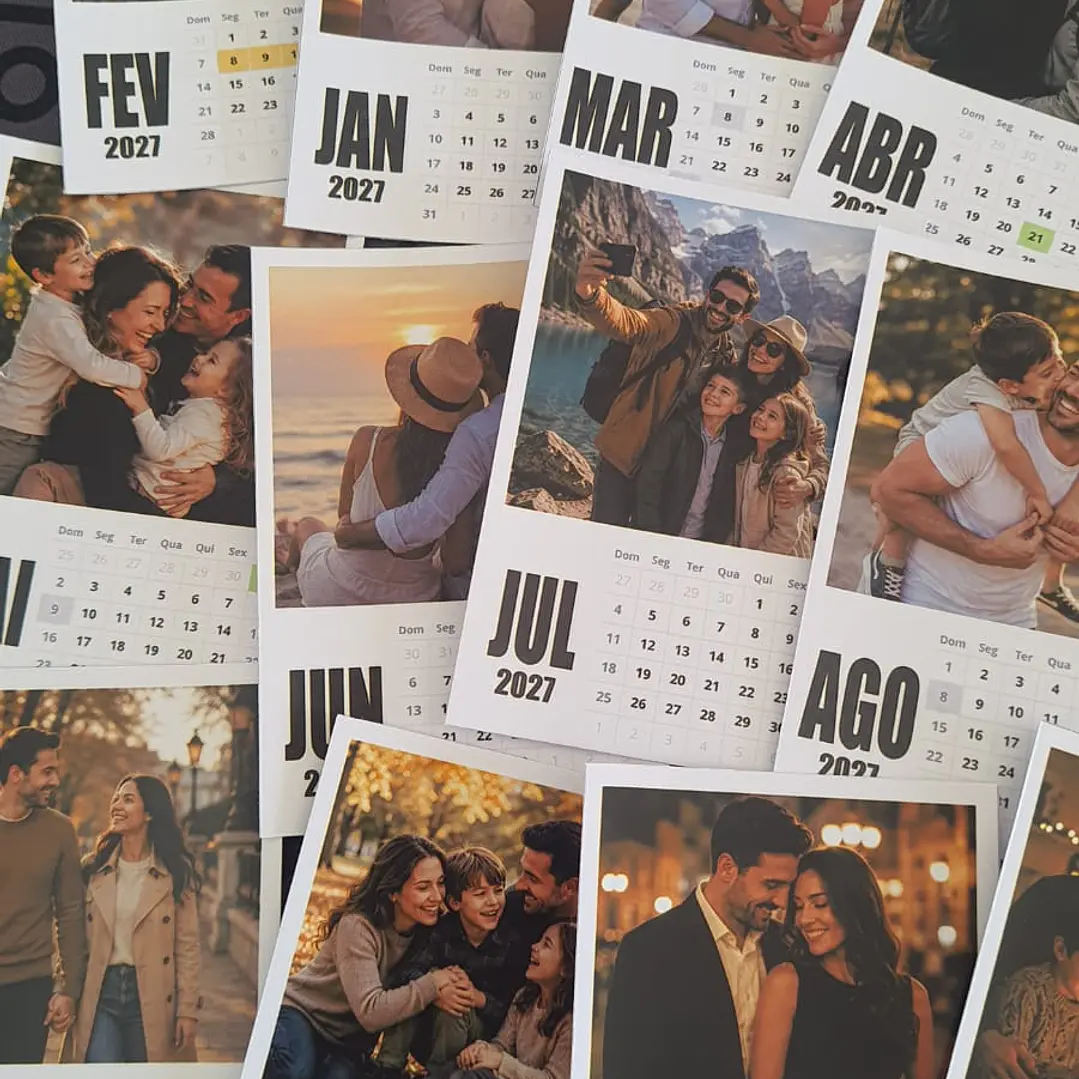 Calendário Polaroid 2027 Editável Canva PDF PNG 9